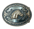 Oval Noble Stallion Belt Buckle
