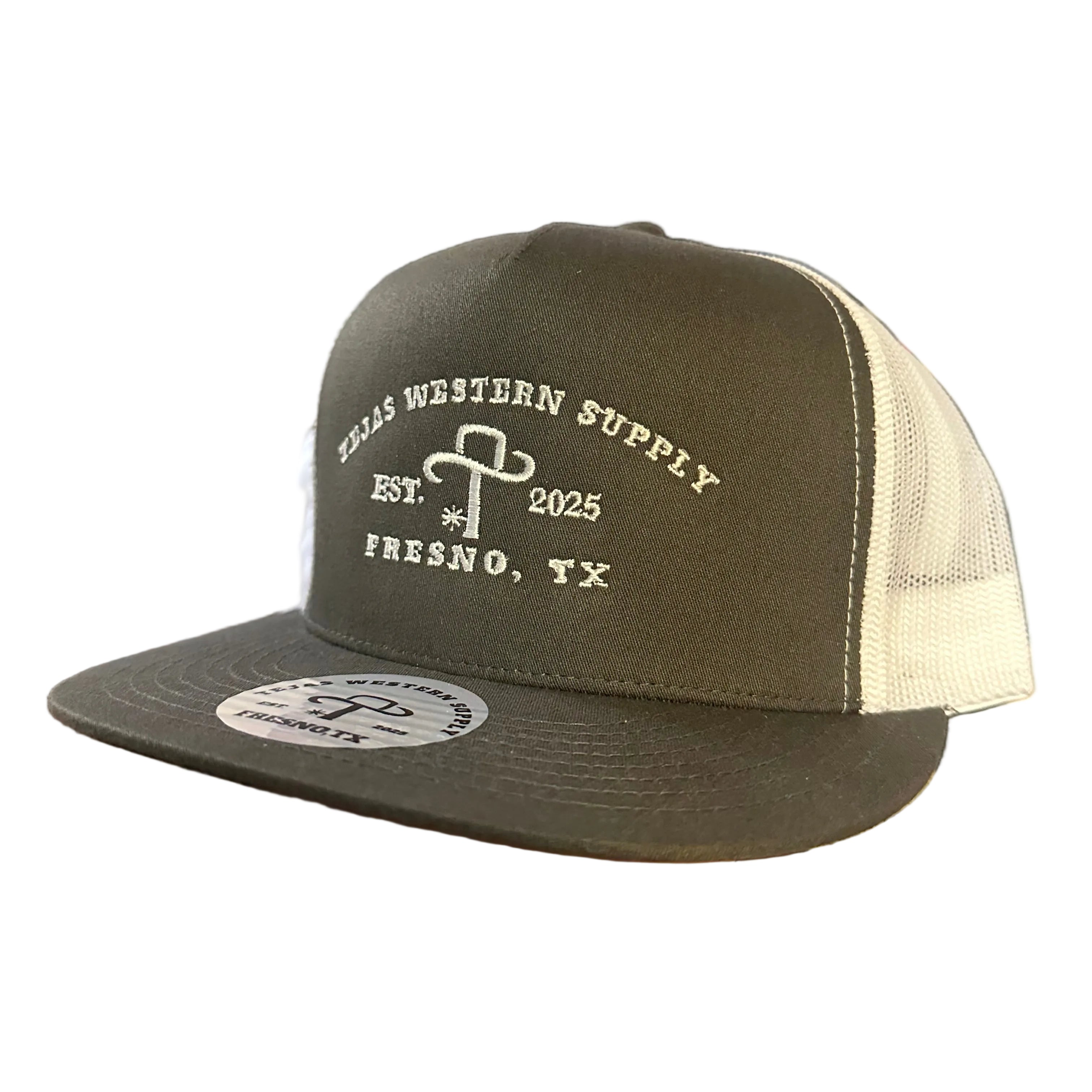 The Classic “Tejas Western Supply” Charcoal/White Cap