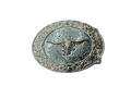 Oval Flower Longhorn Belt Buckle